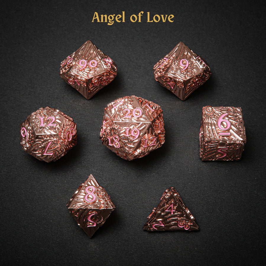 Steampunk Angels Polyhedral Dice Set