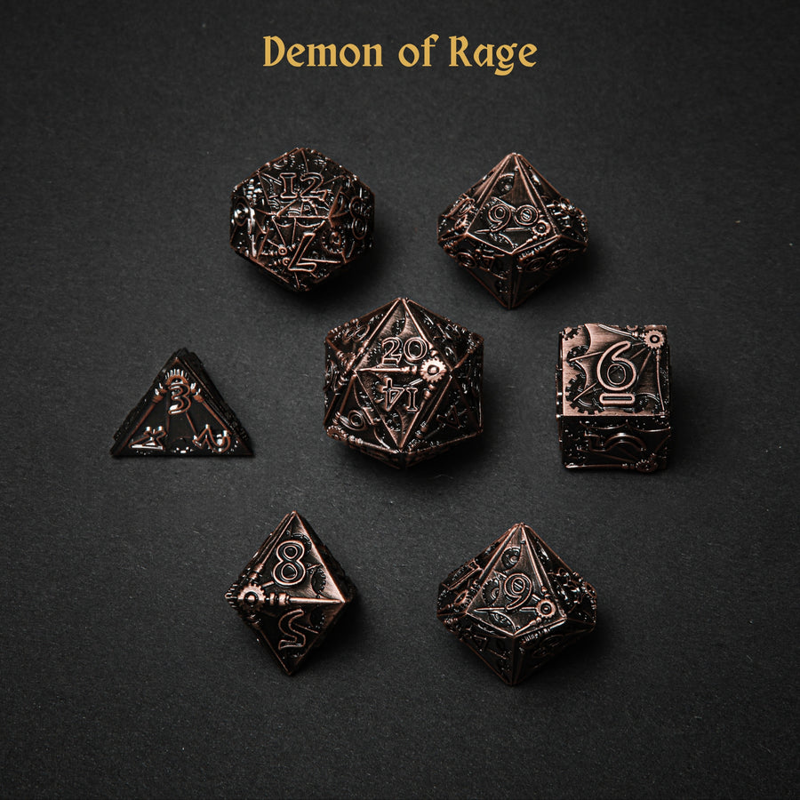 Steampunk Demons Polyhedral Dice Set