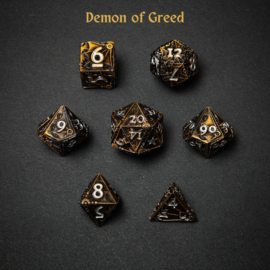 Steampunk Demons Polyhedral Dice Set